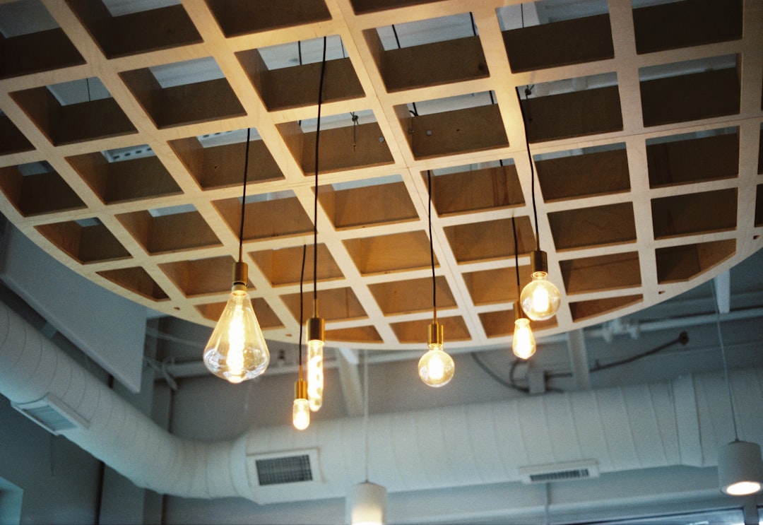 Photo Wooden LED Ceiling Light