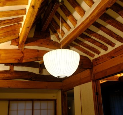 Photo Wooden LED Ceiling Light