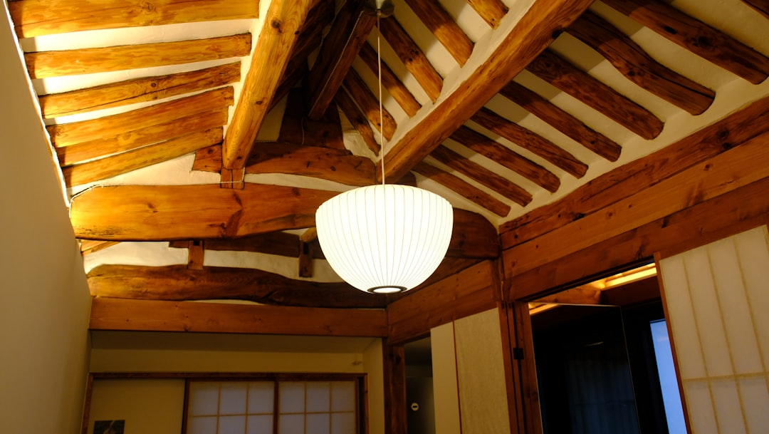 Photo Wooden LED Ceiling Light